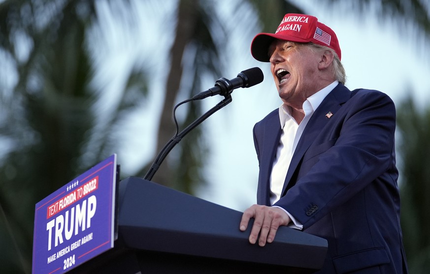 Republican presidential candidate former President Donald Trump speaks at a campaign rally at Trump National Doral Miami, Tuesday, July 9, 2024, in Doral, Fla. (AP Photo/Rebecca Blackwell)
