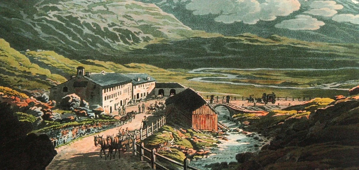 Die Pässe Splügen, San Bernardino, Septimer und Julier gehörten um 1700 zu den wichtigsten Alpenüberquerungen und waren damit von strategischer Bedeutung für die kriegsführenden Mächte. Hier abgebilde ...