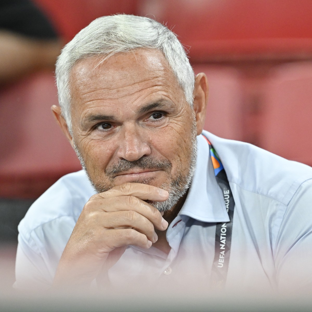 Switzerland's team director Pierluigi Tami during the UEFA Nations League Group D leg 1 soccer match between Denmark and Switzerland, on Thursday, September 5, 2024, at the Parken stadium, in Kop ...