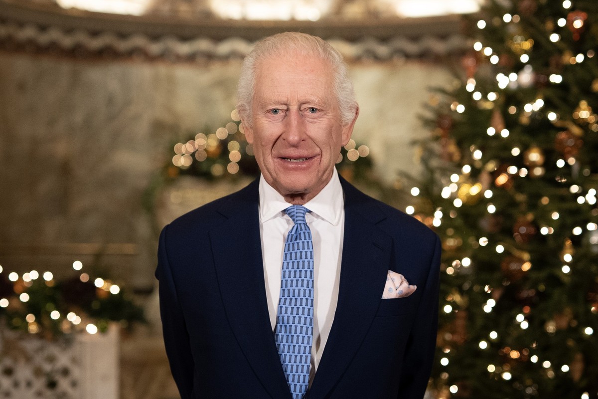 LONDON, UNITED KINGDOM - DECEMBER 11: In this image released on December 23, 2024, King Charles III records his Christmas message at the Fitzrovia Chapel on December 11, 2024 in London, England. (Phot ...
