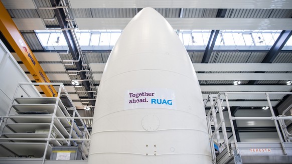 ARCHIVBILD ZUM STELLENABBAU BEI RUAG INTERNATIONAL, AM MONTAG, 12. OKTOBER 2020 - Raketenteile und Raketenspitzen werden hergestellt, in einer Produktionshalle der Ruag International am Mittwoch, 30.  ...