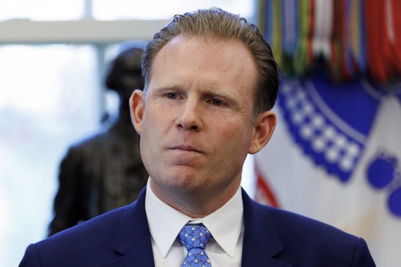 epa12532457 Andrew Giuliani, executive director of the Task Force, attends a meeting with US President Trump and the White House Task Force on the FIFA World Cup 2026 at the White House in Washington, ...