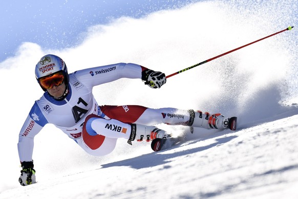 ALS VORSCHAU ZUR FIS SKI ALPIN WM IN ST. MORITZ VOM 06. - 19. FEBRUAR 2017 STELLEN WIR IHNEN FOLGENDES BILDMATERIAL ZUR VERFUEGUNG - Loic Meillard of Switzerland in action during the first run of the  ...