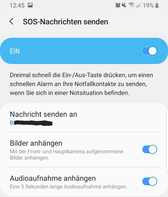 Bei manchen Android-Smartphones kann der Notfall-Nachricht automatisch ein Foto und eine kurze Audioaufnahme angehängt werden.