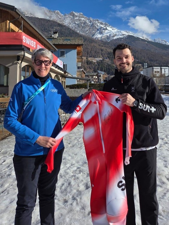 Loïc Meillard und Anne-Cécile Jaccard, Kuratorin im Olympischen Museum