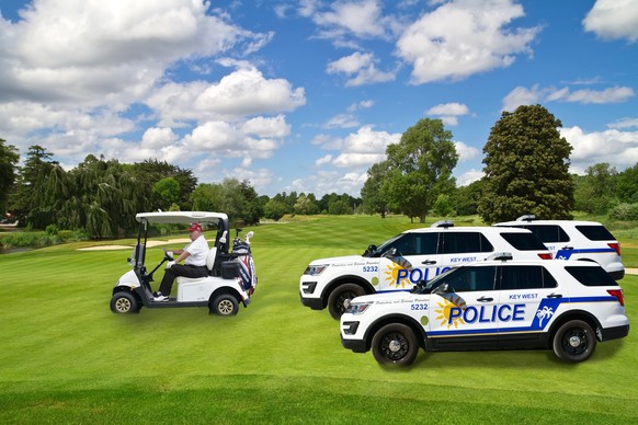 Irish idyllic golf course in summer time