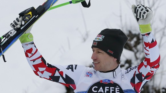 Wieder auf dem Podest: Hannes Reichelt feiert am letzten Wochenende Rang 2 in der Lauberhorn-Abfahrt.