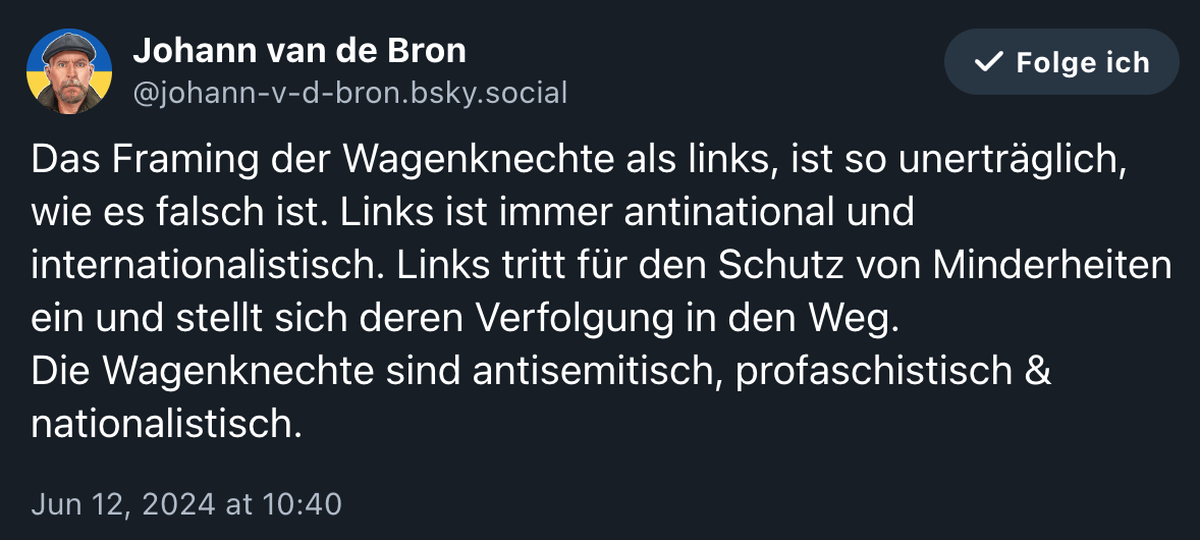 Posting zu BSW Wagenknecht