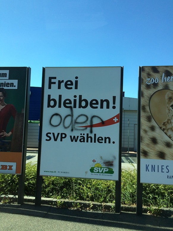 Diese Wahlplakate sind gefÃ¤lscht â aber doch irgendwieÂ wahr
Es git aber au sehr schÃ¶ni Original ;)