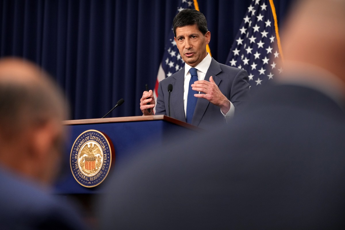 Federal Reserve Board Chairman Kevin Warsh speaks during a news conference at the Federal Reserve in Washington, Wednesday, July 29, 2026. (AP Photo/Mark Schiefelbein)
Kevin Warsh
