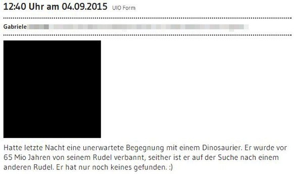«Ich spürte, wie mein Puls hochging»: Warum watson-User Andreas bei diesem Foto ziemlich mulmig zumute war (und welches wilde Tier hier zu sehen ist)
DINOSAURIER gesichtet!!! 

Soeben erreicht uns f ...