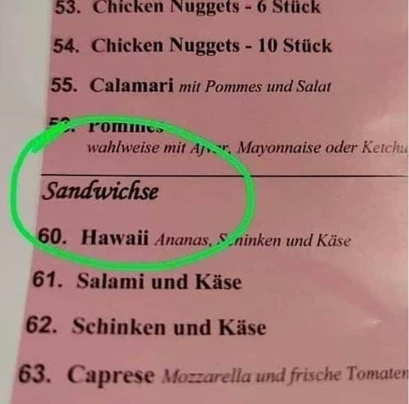 Faildienstag: Sandwichse