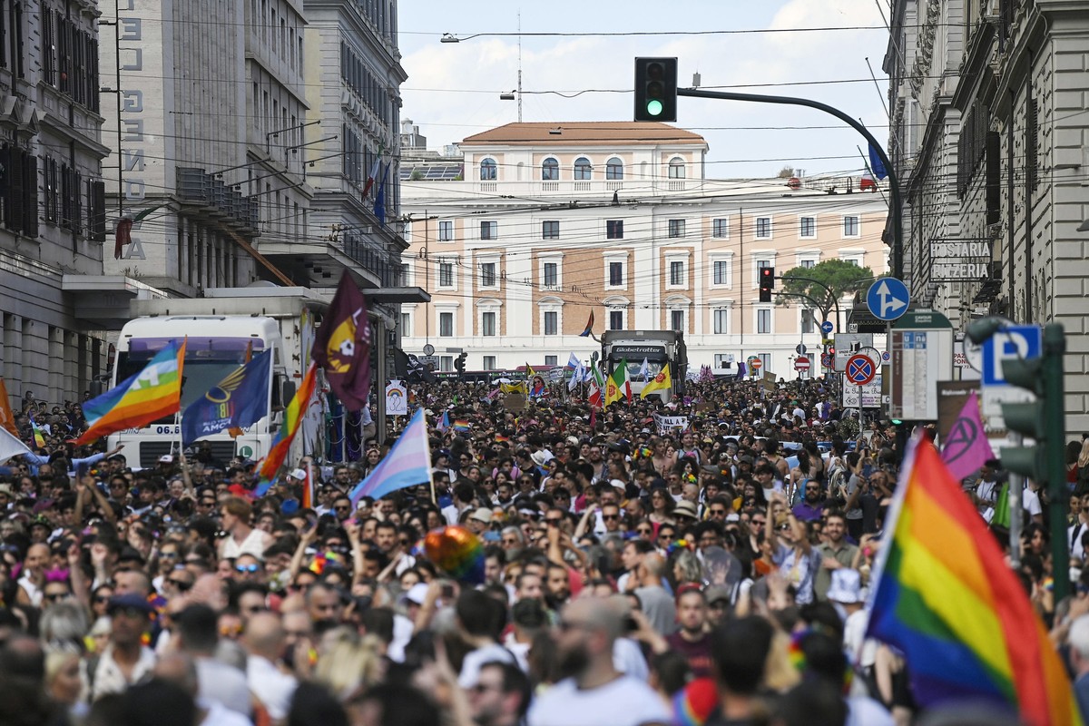 La marche des fiertés à Rome, samedi dernier.