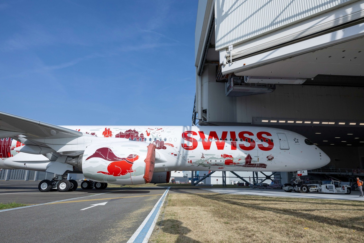 Der neue Airbus A350 der Swiss.