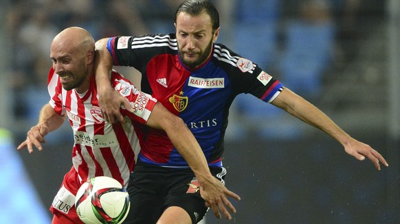 Gegen Thun schoss Gashi (hier im Zweikampf mit Reimann) eines seiner drei Saisontore in der Super League.