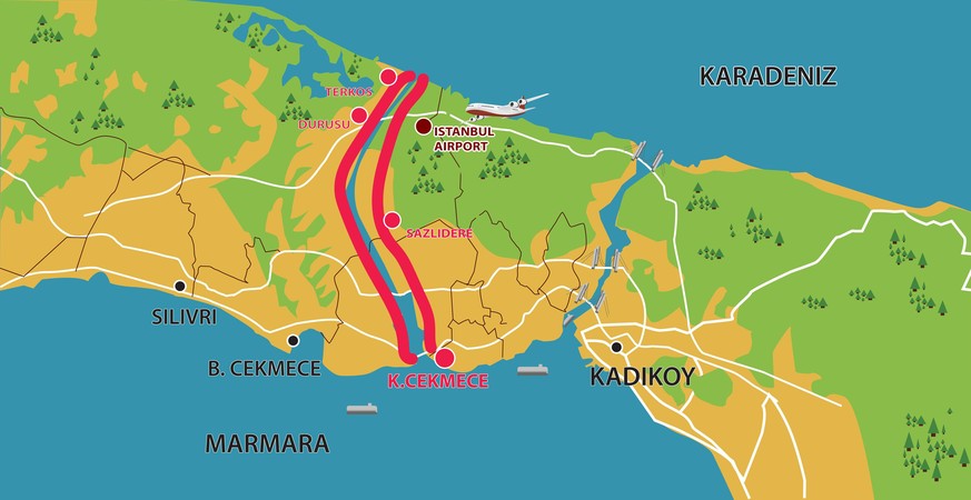 Der Kanal soll parallel zum Bosporus verlaufen.