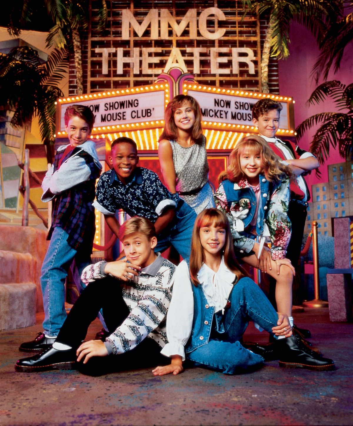THE ALL NEW MICKEY MOUSE CLUB aka MMC, clockwise from upper center: Nikki DeLoach, Justin Timberlake, Christina Aguilera, Britney Spears, Ryan Gosling, T.J. Fantini, Tate Lynche, 1989-94. Buena Vista  ...