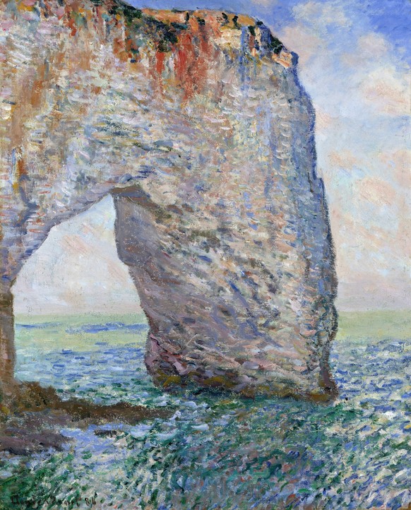 Claude Monet geb. 14. November 1840 in Paris als Oscar-Claude Monet, gest. 5. Dezember 1926 bedeutender franz�sischer Maler, Stilrichtung des Impressionismus. Hier sein Werk, The Manneporte arch near  ...