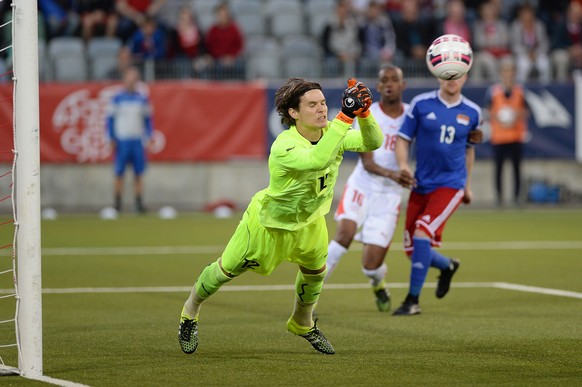 Thun, 10.6.2015, Fussball - Laenderspiel - Schweiz - Liechtenstein. Marwin Hitz (Daniel Teuscher/EQ Images)