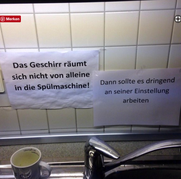 Passive-aggressive message in the office kitchen