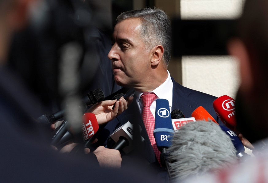 Montenegrin Prime Minister and leader of Democratic Party of Socialists, Milo Djukanovic, reacts while he speaks to the media after voting in Podgorica, Montenegro, October 16, 2016. REUTERS/Stevo Vas ...