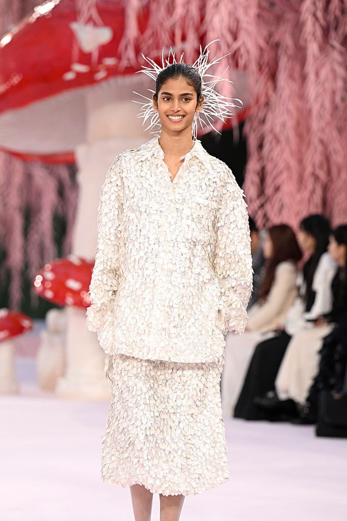 PARIS, FRANCE - JANUARY 27: (EDITORIAL USE ONLY - For Non-Editorial use please seek approval from Fashion House) Models walk the runway during the Chanel Haute Couture Week Spring/Summer 2026 show as  ...