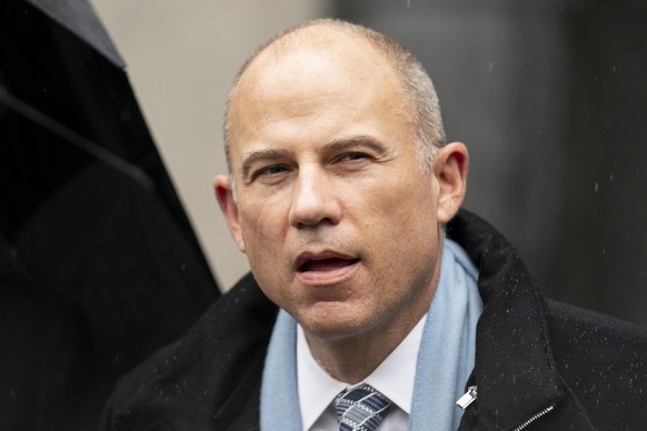 FILE - Michael Avenatti speaks to members of the media after leaving federal court on Feb. 4, 2022, in New York. Incarcerated lawyer Avenatti was sentenced in Southern California on Monday, Dec. 5, 20 ...