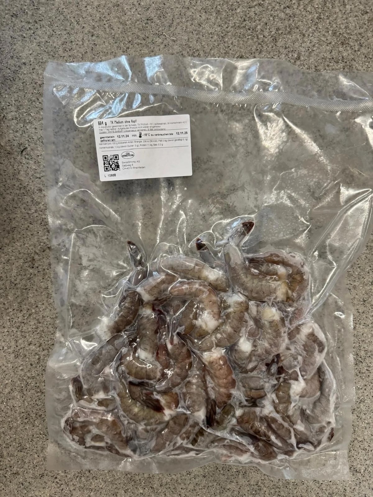 Medium-Verpackung Shrimp ohne Kopf: Die Crevetten gibt es in verschiedenen Einheiten zu kaufen.