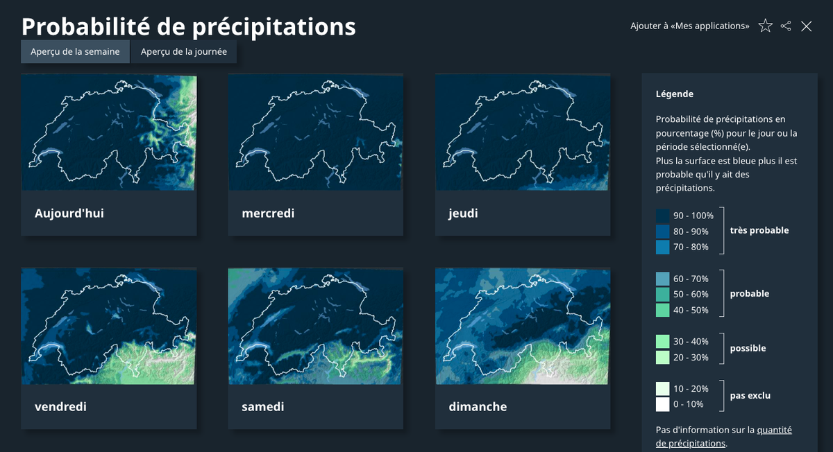 La pluie tombera en Suisse, comme la neige