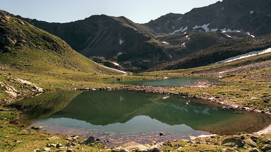 Die am Dienstag, 1. August 2000 neu in den Schweizer Nationalpark (SNP) aufgenommene Landschaft Macun oberhalb Lavin im Unterengadin. Mit einer schlichten Feier wurde am Dienstag die 3,6 Quadratkilome ...