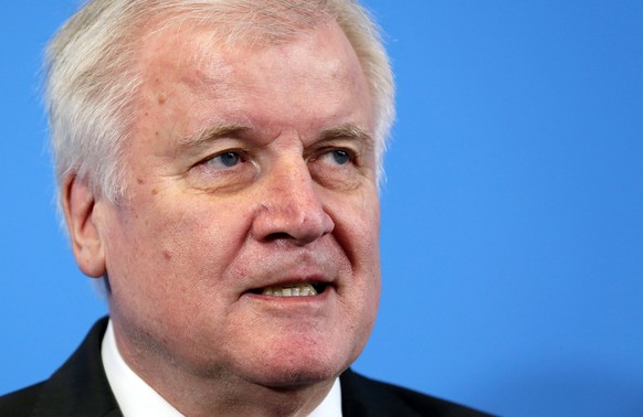 epa06663408 German Interior Minister Horst Seehofer speaks during a press conference after a general meeting in the Joint Counter-Terrorism Center (GTAZ), in Berlin, Germany, 12 April 2018. Seehofer w ...