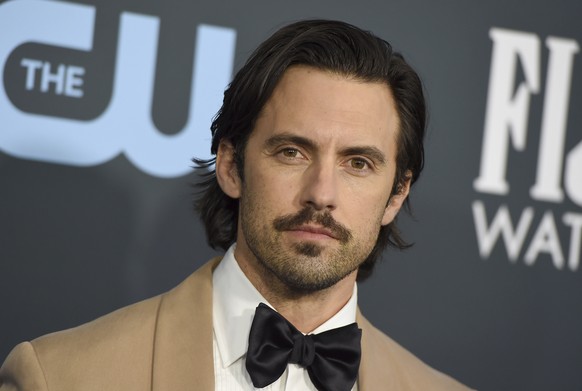 FILE - In this Jan. 12, 2020 file photo, Milo Ventimiglia arrives at the 25th annual Critics&#039; Choice Awards at the Barker Hangar in Santa Monica, Calif. Ventimiglia will serve as honorary starter ...