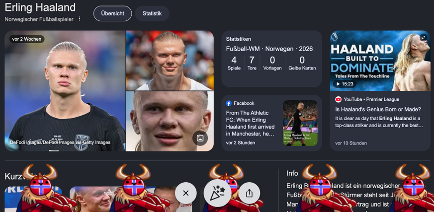 Wer Erling Haaland googelt, kann den Wikingern beim Rudern zusehen.