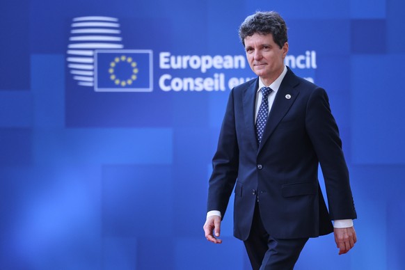 FILE - Romania's President Nicusor Dan arrives for the EU summit in Brussels, Thursday, June 18, 2026. (AP Photo/Omar Havana, file)
Nicusor Dan