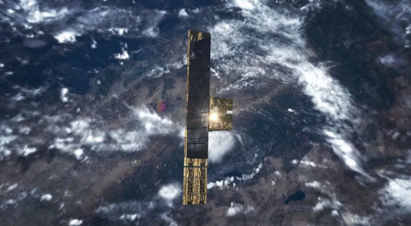 Visualisierung eines Iceye-Satelliten: Die so entstandenen Aufnahmen werde durch Analysesoftware von SpaceKnow interpretiert.