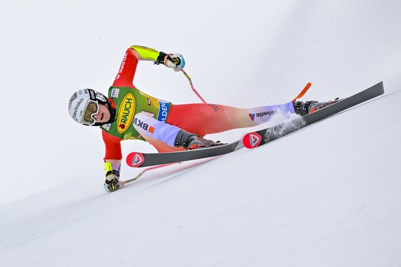 Shaienne Zehnder from Switzerland in action during the first run of the Womens Giant Slalom race of the FIS Alpine Ski World Cup season opener on the Rettenbach glacier, in Soelden, Austria, on Satur ...