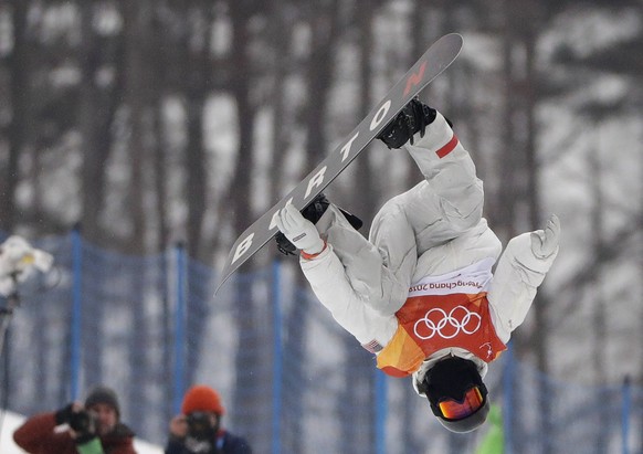 Shaun White, of the United States, jumps during the men's halfpipe finals at Phoenix Snow Park at the 2018 Winter Olympics in Pyeongchang, South Korea, Wednesday, Feb. 14, 2018. (AP Photo/Gregory Bull)