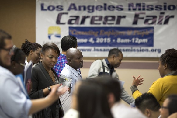 Job-Messe in den USA. Der amerikanische Arbeitsmarkt hat sich erholt.