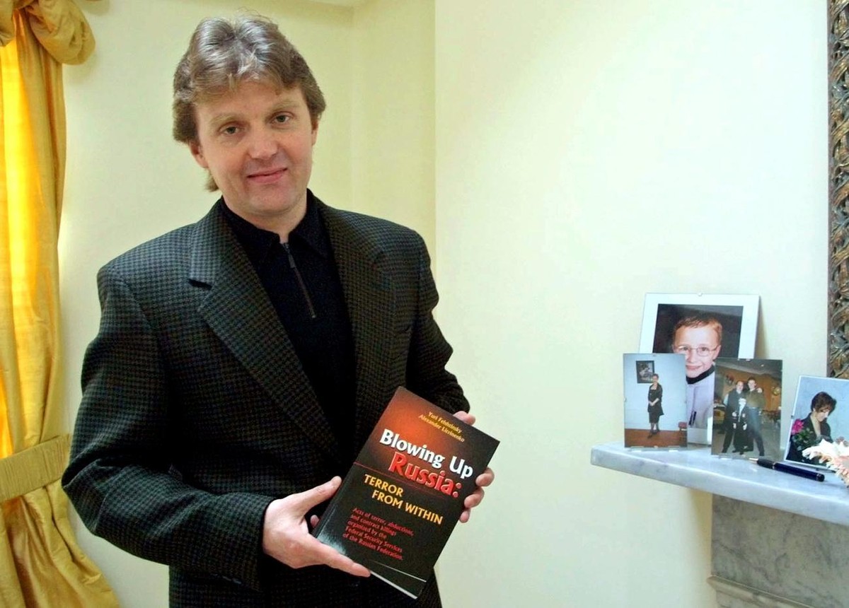 FILE - A Friday, May 10, 2002 file photo showing Alexander Litvinenko, former KGB spy and author of the book "Blowing Up Russia: Terror From Within" photographed at his home in London. A cor ...