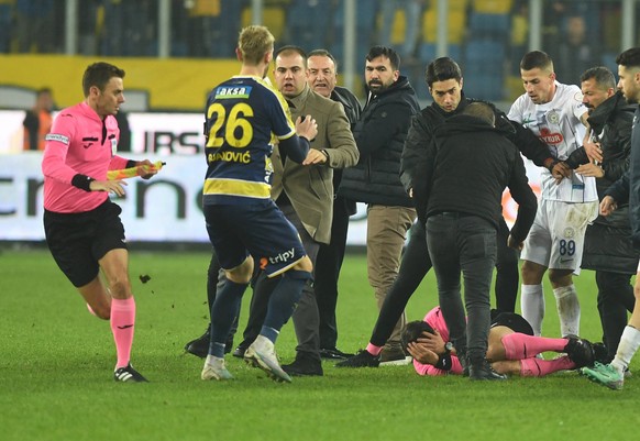 Turkish Football On Hold After Club President Punches Referee Match referee Halil Umut Meler was assaulted following the Turkish Super Lig clash between Ankaragucu vs. Rizespor in Ankara, Turkey, Dece ...