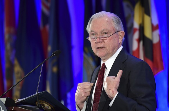 Attorney General Jeff Sessions delivers remarks to the National Association of Attorneys General at their Winter Meeting in Washington, Tuesday, Feb. 27, 2018. (AP Photo/Susan Walsh)