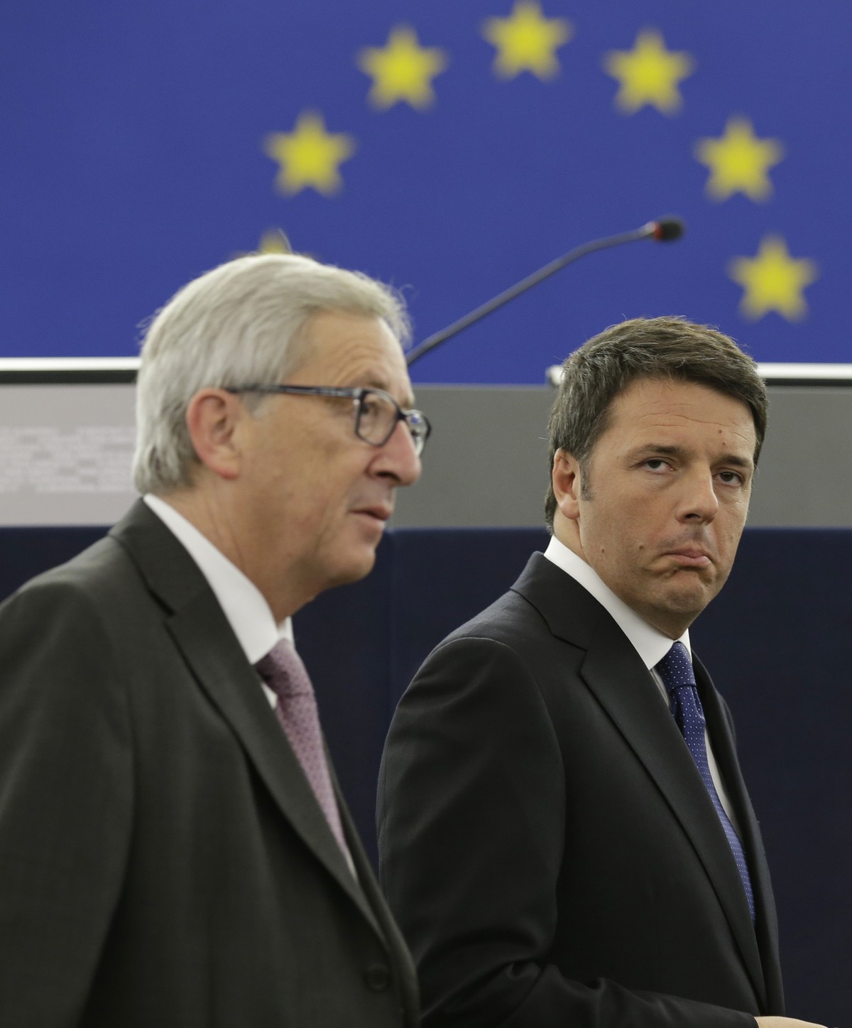 Kommissionspräsident Jean-Claude Juncker (links) mit Italiens Regierungschef Matteo Renzi. &nbsp;