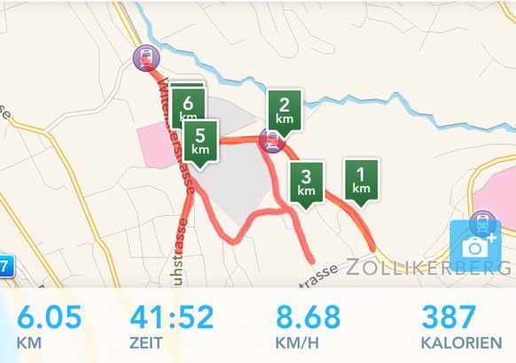 screenshot laufstrecke selbsttest joggen