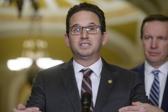 Sen. Brian Schatz, D-Hawaii, speaks during the Senate Democrat policy luncheon news conference at the Capitol, Tuesday, Jan. 21, 2025, in Washington. (AP Photo/Rod Lamkey, Jr.)
Brian Schatz