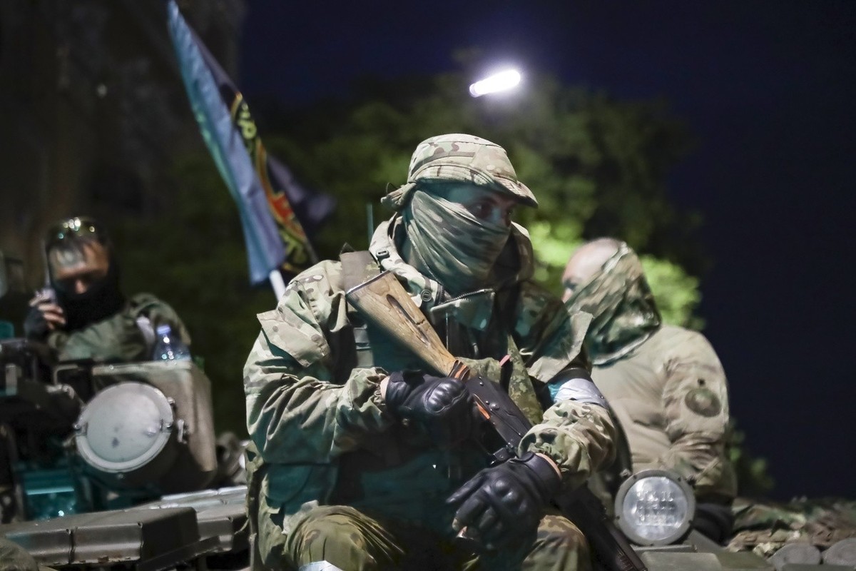 Un mercenaire de Wagner lors de la mutinerie, à Rostov-sur-le-Don.