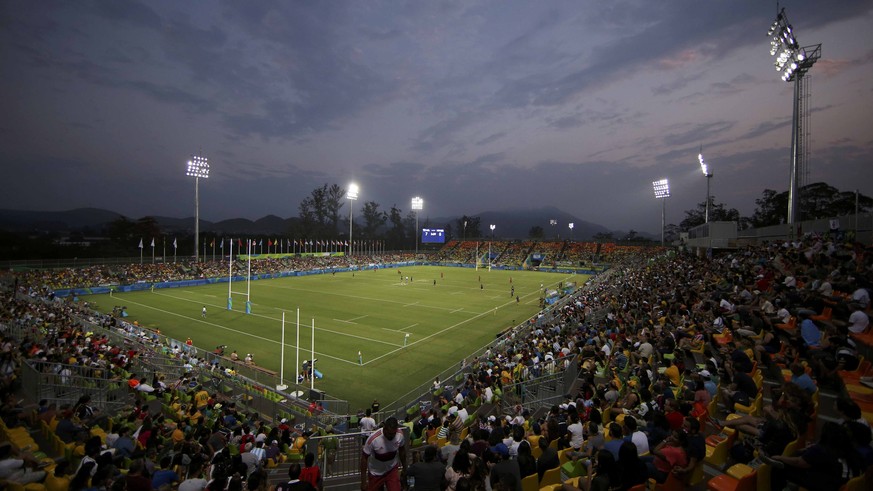 2016 Rio Olympics - Rugby - Preliminary - Men&#039;s Pool C New Zealand v Kenya - Deodoro Stadium - Rio de Janeiro, Brazil - 09/08/2016. A view of the Deodoro stadium. REUTERS/Alessandro Bianchi (BRAZ ...