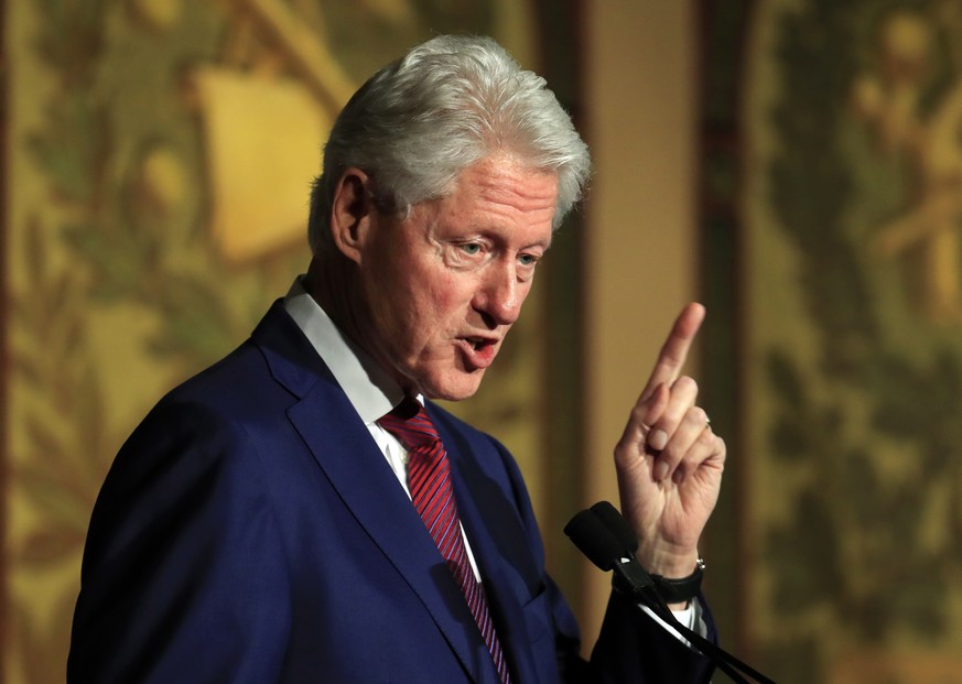 Former President Bill Clinton speaks at a symposium in Georgetown University in Washington, Monday, Nov. 6, 2017. (AP Photo/Manuel Balce Ceneta)