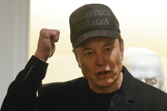Elon Musk speaks during a Cabinet meeting with President Donald Trump at the White House in Washington, Wednesday, Feb. 26, 2025. (Pool via AP)
Trump