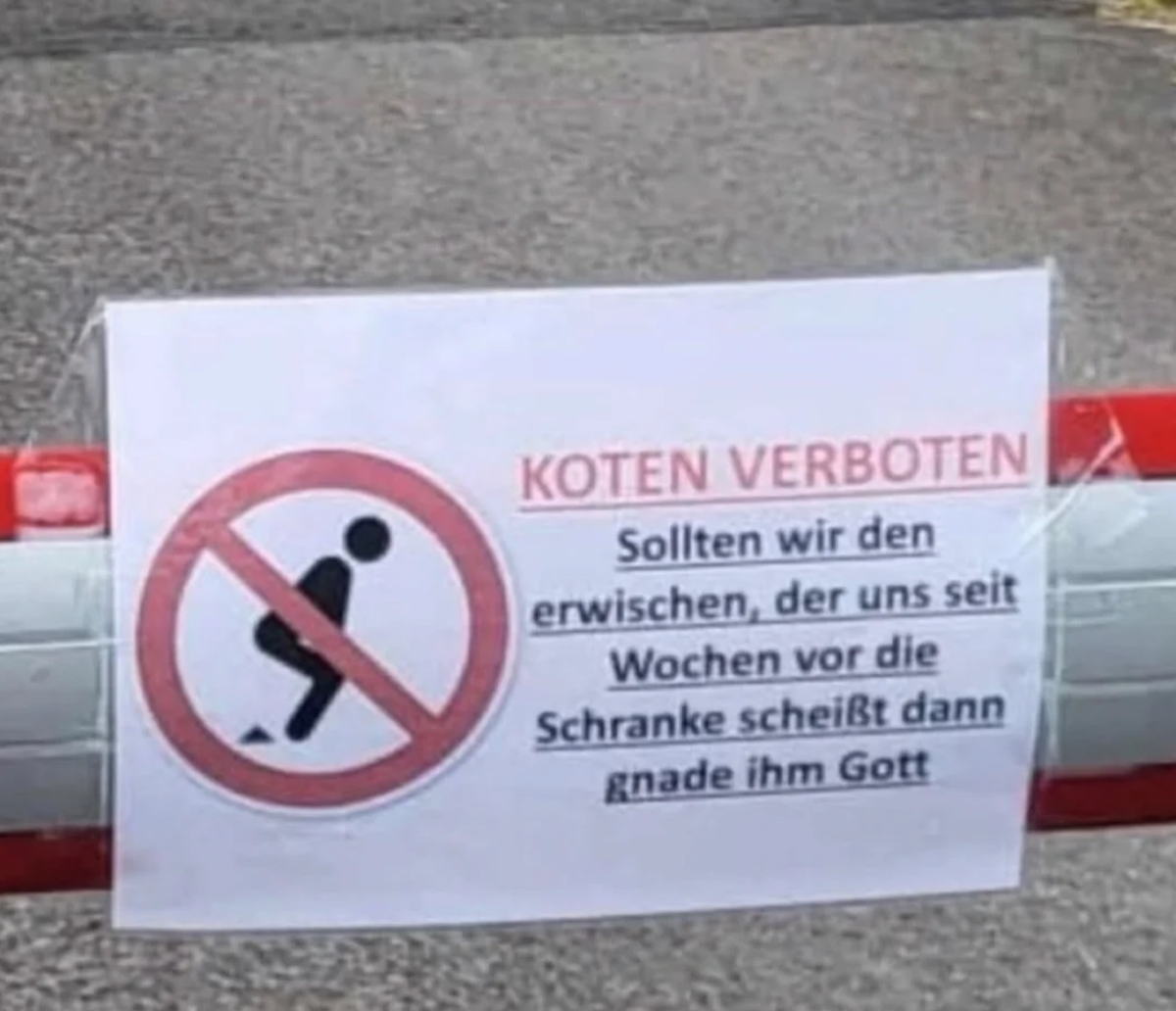 Fail: Lustiges Schild