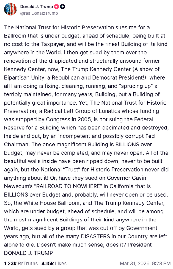 donald Trump: Ballsaal Rant. (cpf)